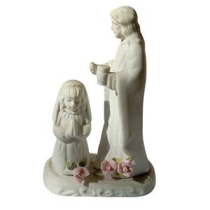 ROMAN Touch of Rose Porcelain Jesus Anointing Girl Figurine